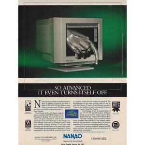 Nanao USA FlexScan Computer Monitor 1993 Vintage Print Ad Torrance CA u Original